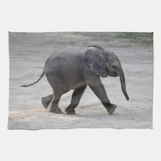Zoete Baby Olifant Kibali Theedoek (Horizontaal)