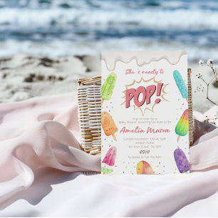 Zoete Baby onderweg   Ice Cream Pop Baby shower Kaart