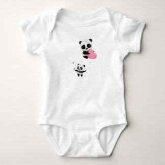 Zoete Baby Panda Kussen | Twee Gelukkige Pandas Ku Romper