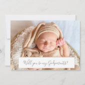 Zoete baby peetouder voorstel foto kaart (Voorkant)