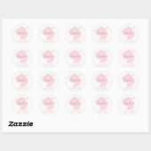Zoete Baby roze, Baby shower Ronde Sticker (Vel)