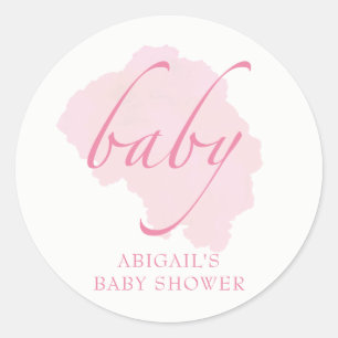 Zoete Baby roze, Baby shower Ronde Sticker