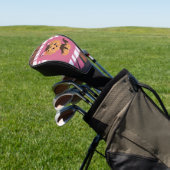 Zoete Baby Roze en Bruine Yorkie Golfheadcover (Insitu)