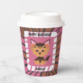 Zoete Baby Roze en Bruine Yorkie Papieren Bekers (Voorkant)