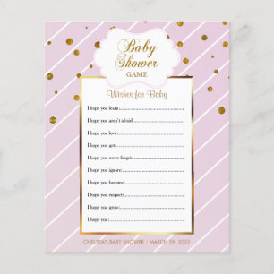 Zoete Baby Roze en Gouden Baby Borrel - Wensen Flyer