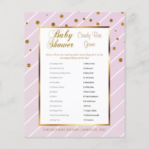 Zoete Baby roze en gouden Baby shower - Snoep Bar Flyer