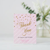 Zoete Baby roze en gouden Confetti - Hartelijk dan Briefkaart (Staand voorkant)