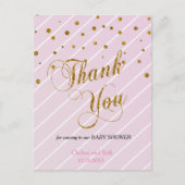 Zoete Baby roze en gouden Confetti - Hartelijk dan Briefkaart (Voorkant)