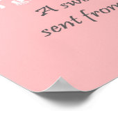 Zoete Baby roze kleutermuurkunstdecor Poster (Hoek)