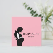 Zoete BABY Roze Meisje Shower Strooideeltjes Feest Kaart (Staand voorkant)