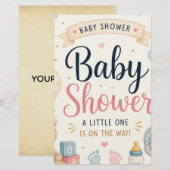 Zoete Baby Shower Feestviering Briefpapier (Voorkant / Achterkant)
