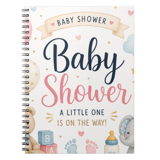 Zoete Baby Shower Feestviering Notitieboek (Voorkant)