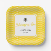 Zoete  Baby shower tussen mama en bee Papieren Bordje (Voorkant)
