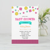 Zoete baby shower uitnodiging (Staand voorkant)