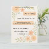 Zoete baby shower uitnodiging bloemen (Staand voorkant)