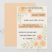 Zoete baby shower uitnodiging bloemen (Voorkant / Achterkant)