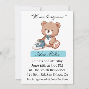 Zoete baby shower uitnodiging Thema met cute bee