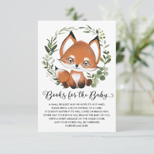 Zoete Baby Vos Bos Groene Boek voor Baby Informatiekaartje (Staand voorkant)