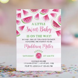 Zoete Baby Watermeloen Roze Baby Shower Kaart