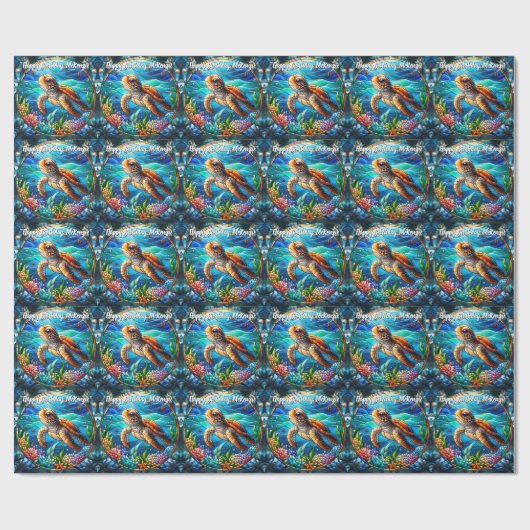 Zoete Baby Zeeen schildpad Cadeaupapier (Vlak)