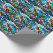 Zoete Baby Zeeen schildpad Cadeaupapier (Hoek)