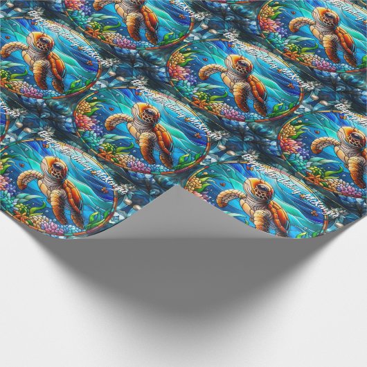 Zoete Baby Zeeen schildpad Cadeaupapier (Hoek)