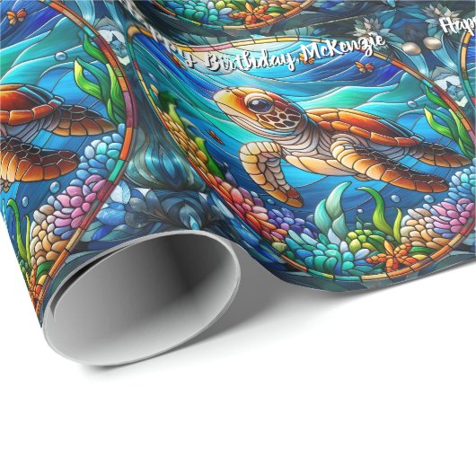 Zoete Baby Zeeen schildpad Cadeaupapier (Rol Hoek)