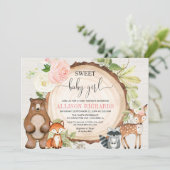 Zoete babyboomers baby shower schattige dieren kaart (Staand voorkant)