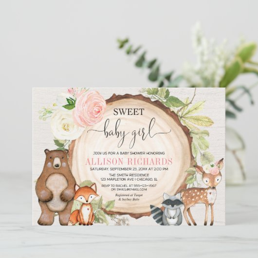 Zoete babyboomers baby shower schattige dieren kaart (Staand voorkant)