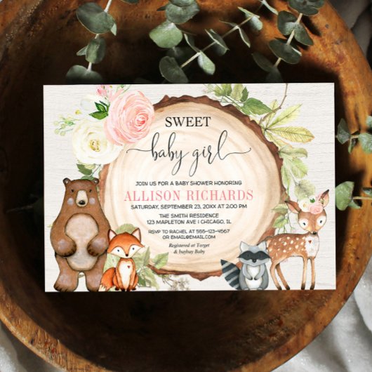 Zoete babyboomers baby shower schattige dieren kaart