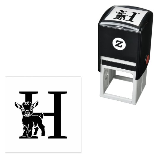 Zoete Babygeit Over Enkel Vette Initiële Monogram Zelfinktende Stempel (In situ)