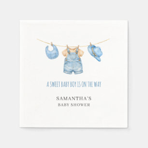 Zoete Babyjongen Waslijn Baby Shower Servet