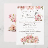 Zoete babymeisje theeparty baby shower uitnodiging (Voorkant / Achterkant)