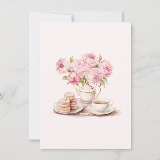 Zoete babymeisje theeparty baby shower uitnodiging (Achterkant)