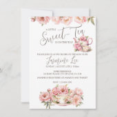 Zoete babymeisje theeparty baby shower uitnodiging (Voorkant)