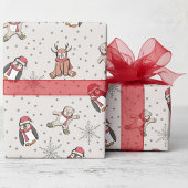 Zoete baby's eerste kerstdieren cadeaupapier