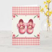 Zoete babyschoen kaart (Gele Bloem)
