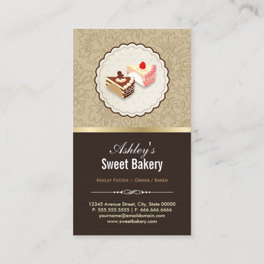 Zoete bakkerij Boutique - koekjes chocoladegebak Visitekaartje (Achterkant)