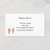 Zoete bakkerij Cupcakes Roomroze koekjes Visitekaartje (Achterkant)