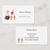 Zoete bakkerij Cupcakes Roomroze koekjes Visitekaartje (Voorkant / Achterkant)