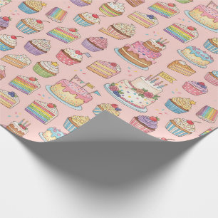 Zoete Bakkerij Lekkernijen Naadloos Patroon Cadeaupapier