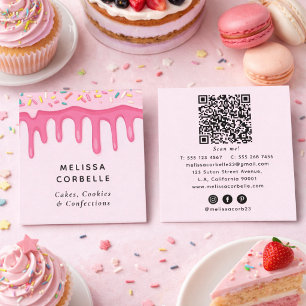 Zoete Bakkerij Sprinkels Crème Druppels QR Code Ro Vierkante Visitekaartje