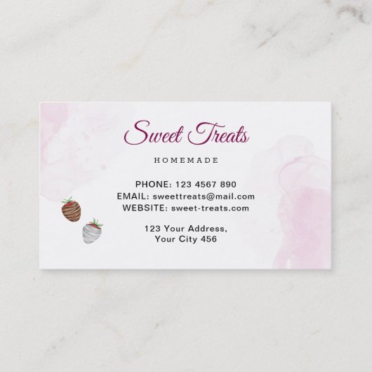 Zoete bakkerij visitekaartje (Achterkant)