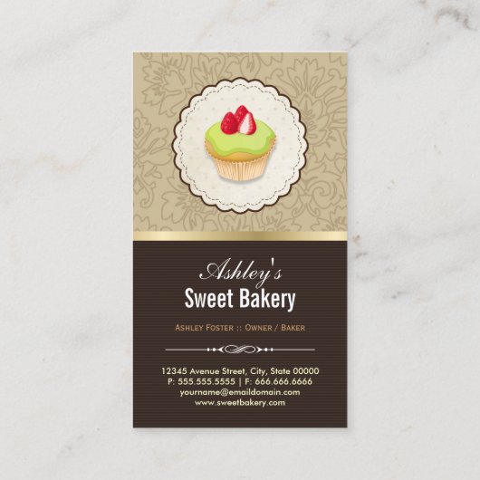 Zoete bakkerswinkel - Breads Rolls Cupcakes Desser Visitekaartje (Achterkant)