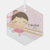 Zoete Ballerina Ballet Dans Glas Ornament (Voorkant)