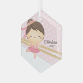 Zoete Ballerina Ballet Dans Glas Ornament (Voorkant links)