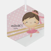 Zoete Ballerina Ballet Dans Glas Ornament (Achterkant)