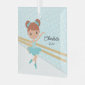 Zoete Ballerina Ballet Dans Kerstmis Glas Ornament (Voorkant links)