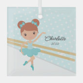 Zoete Ballerina Ballet Dans Kerstmis Glas Ornament (Voorkant)