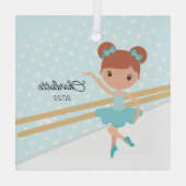 Zoete Ballerina Ballet Dans Kerstmis Glas Ornament (Achterkant)
